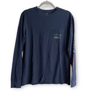 Vineyard Vines navy long sleeve pocket t shirt